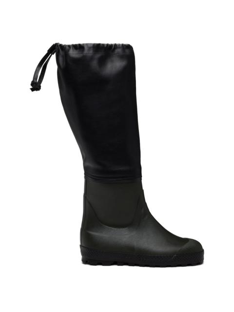 Green & Black Farmer Rain Boots