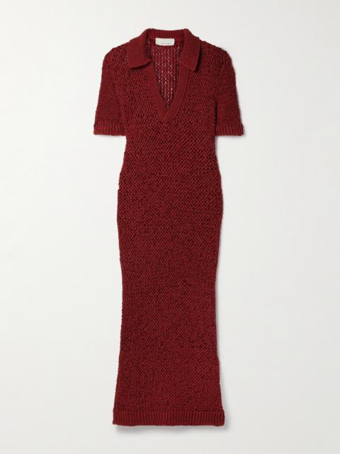 Open-knit Organic Cotton-blend Maxi Dress