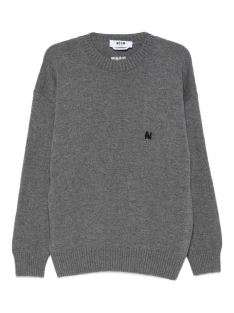logo-embroidered wool sweater