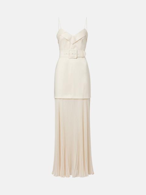 Bailey belted pleated maxi dress