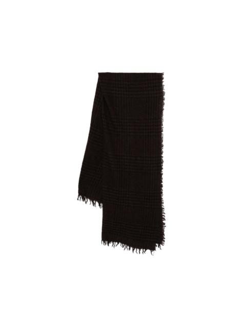 Principe check fringed scarf