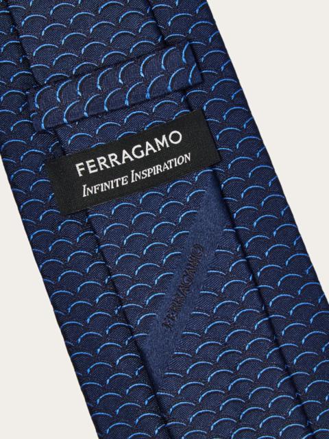 Archi print silk tie