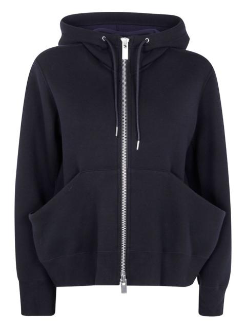 Sponge zip-front kangaroo-pocket hoodie