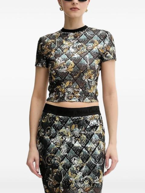 sequin-embellished baroque top