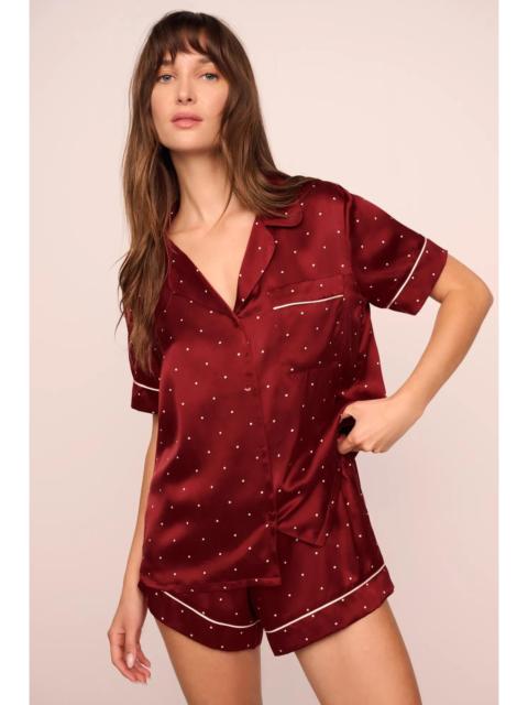 Eberjey x  Lily Aldridge - Inez Washable Silk Printed Short PJ Set