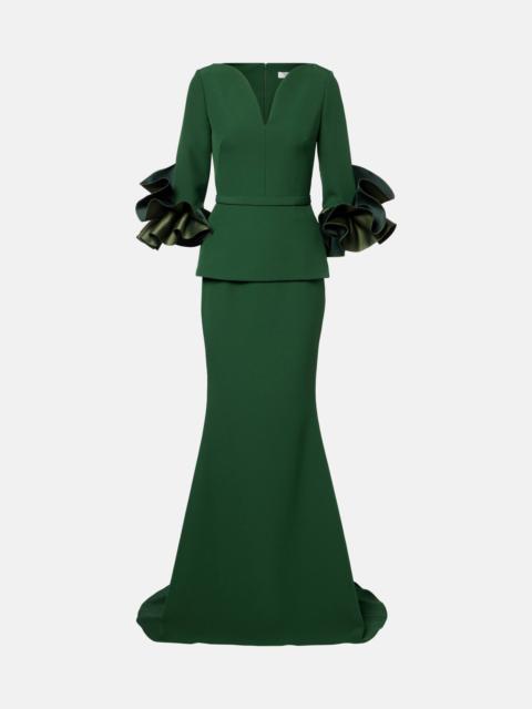 Clemenza crêpe gown