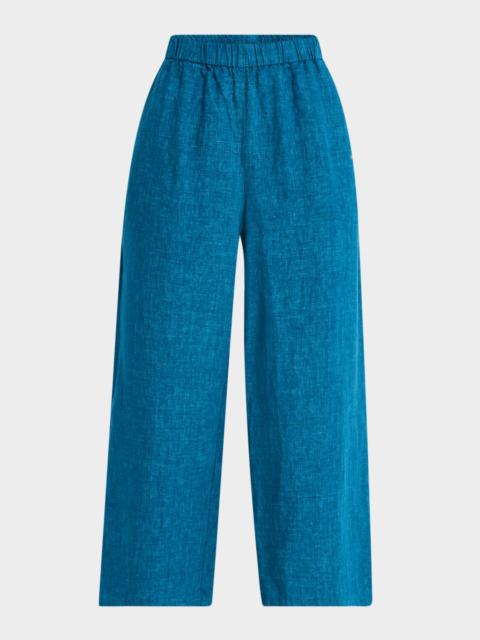Cropped Wide-Leg Organic Linen Pants