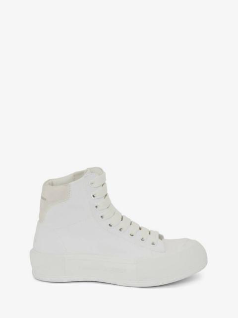High-top Deck Plimsoll  in Optical White