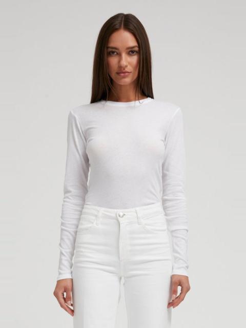 WHITE COTTON LONG SLEEVE BABY TEE