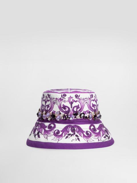 Majolica-print hat