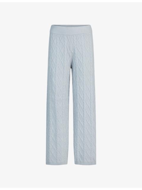 Cable-Knit Straight Leg Trousers