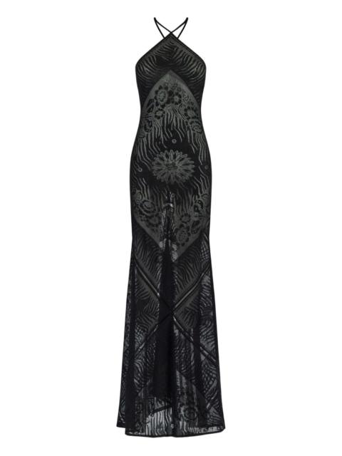 patterned-jacquard maxi dress