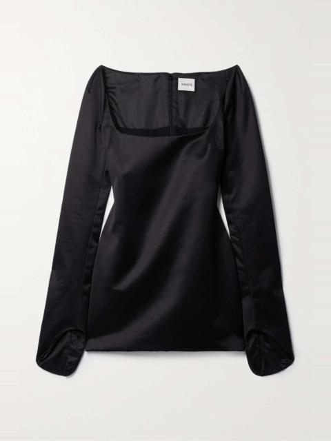 Tate cotton-blend duchesse-satin mini dress