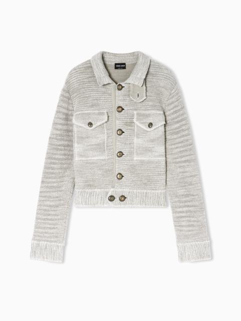 VISCOSE AND LINEN KNIT BLOUSON