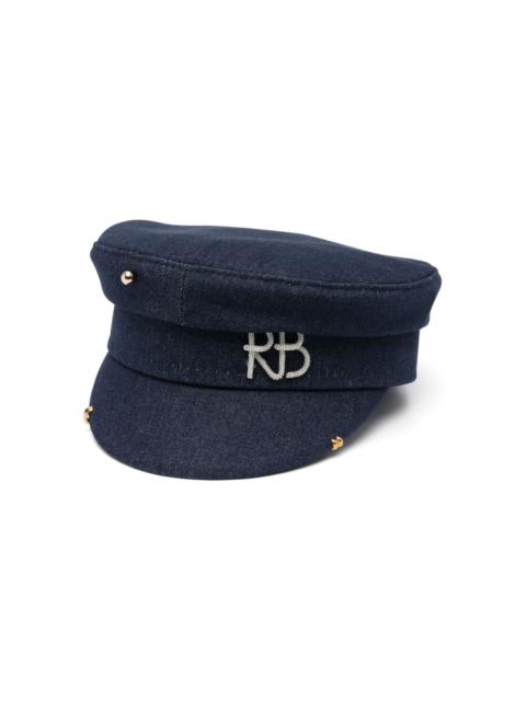 piercing-detailed baker boy cap