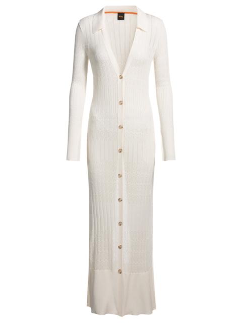 LONG KNITTED CARDIGAN WITH COLLAR