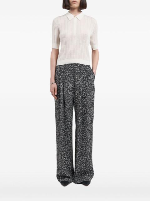 short-sleeve pointelle polo top