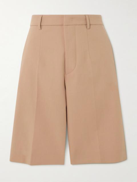 Pleated Stretch-cotton Shorts