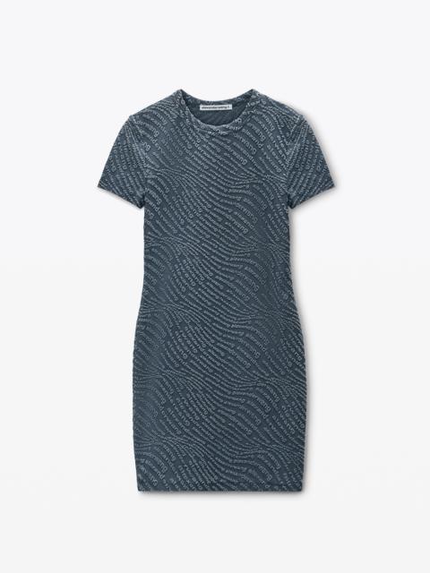 grey logo jacquard shrunken minidress