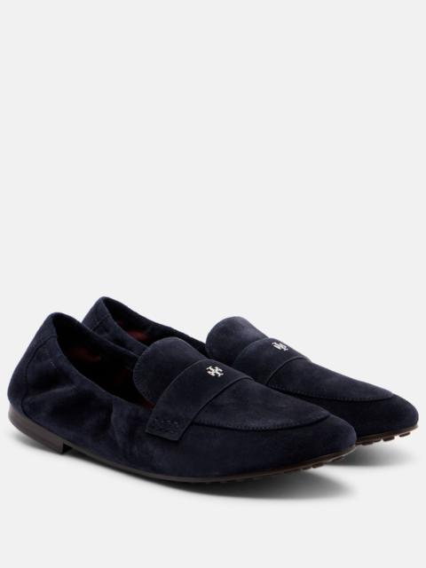 Logo suede loafers