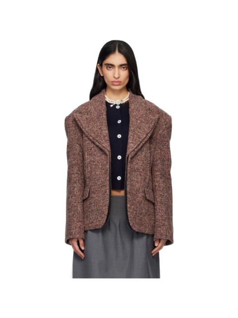 Multicolor Peak Lapel Oversized Blazer