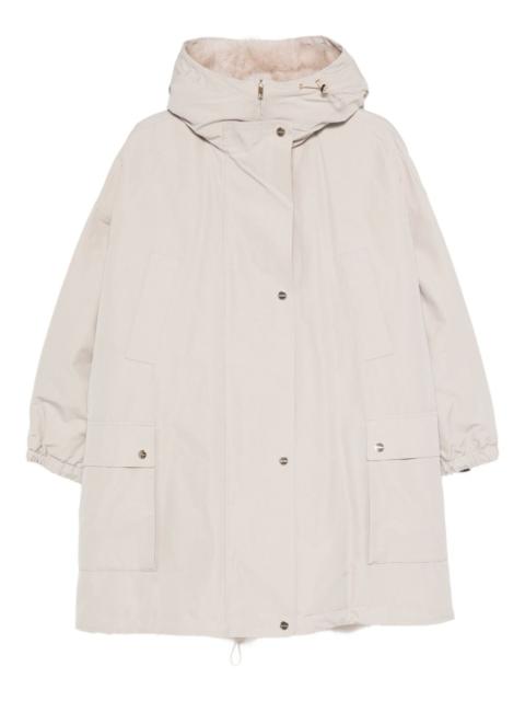 Studio flap-pocket hooded coat