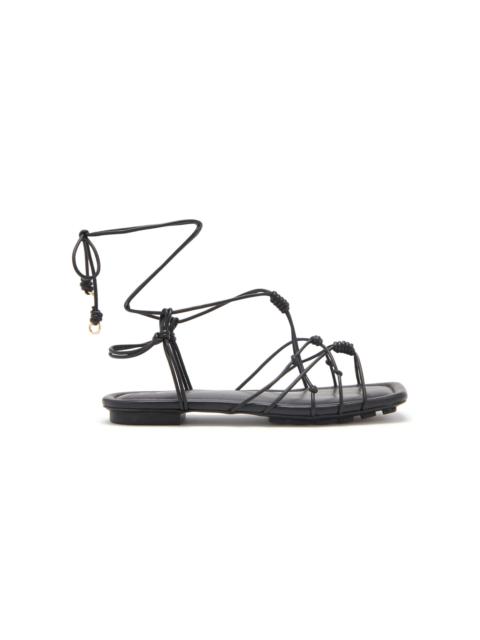 Freya Knotted Leather Sandals black