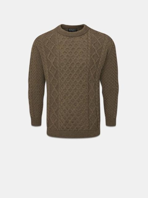 Men's Aran Jumper Army Green