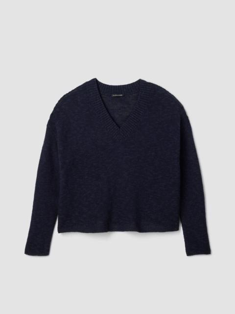 Organic Linen Cotton Slub V-Neck Top