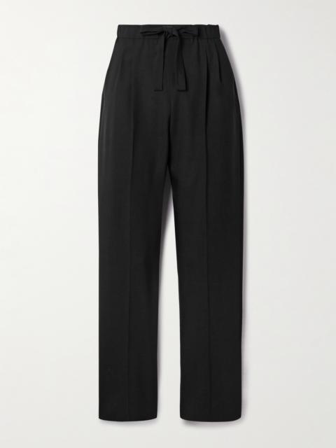 Edere Pleated Wool, Mohair And Silk-blend Tapered Pants