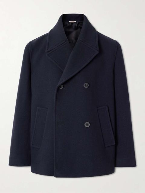 Double-Breasted Wool-Twill Peacoat