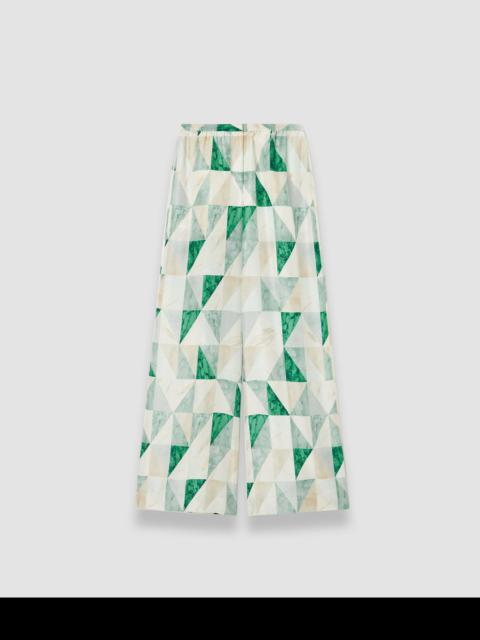 Thoresby Marble Print Silk Trousers