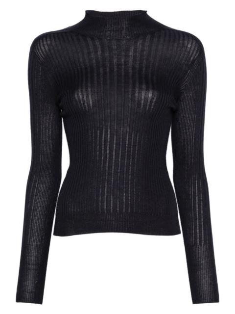 ribbed mock-neck top