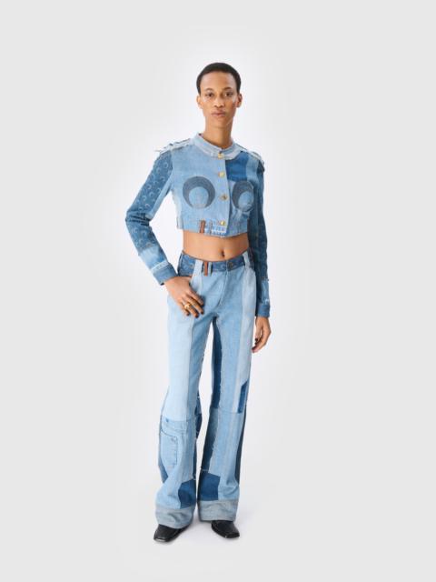 Upcycled Denim Cropped Jacket