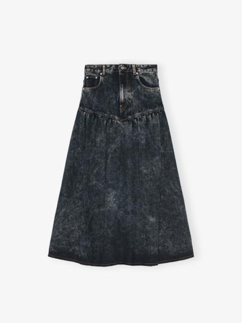 BLACK WASHED DENIM SKIRT