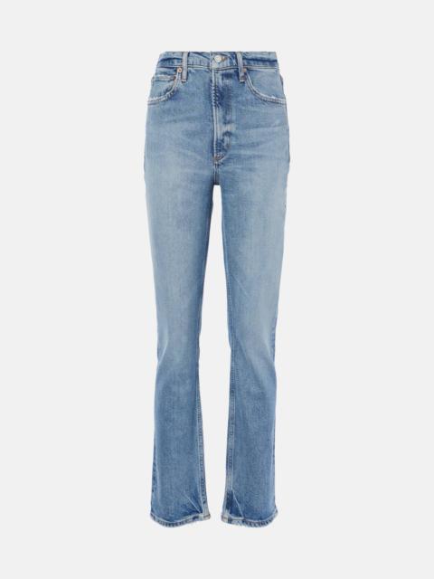 90s' mid-rise cropped straight jeans