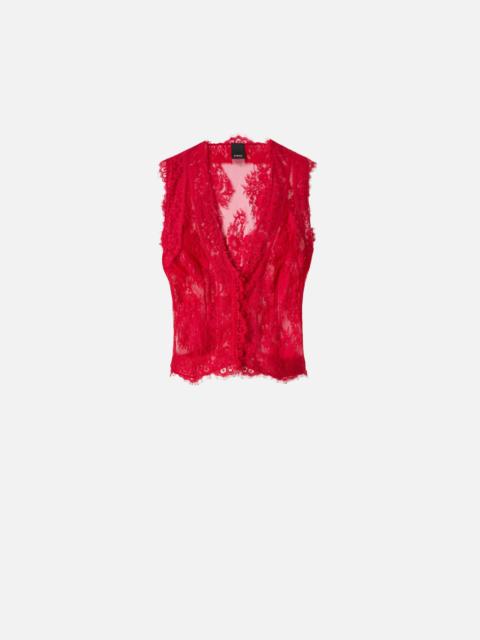 FLORAL VALENCIENNES LACE VEST