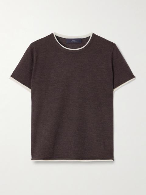 Selcombe Layered Two-tone Organic Cashmere Top