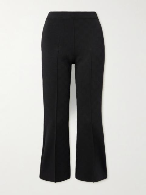 Nsfw Crop Kick Checked Stretch-knit Flared Pants