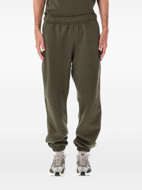 elastic-waist fleece track pants
