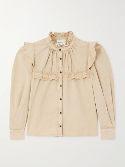 Idety Ruffled Cotton-chambray Blouse