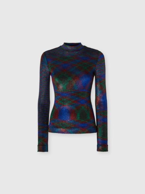 Turtleneck sweater with flame pattern