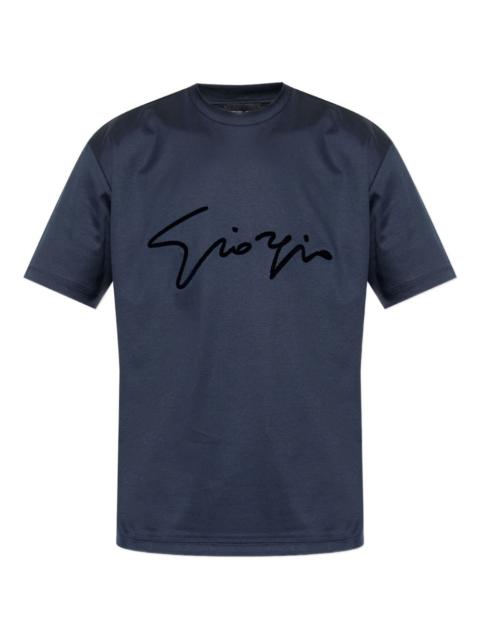 signature-embroidered cotton T-shirt