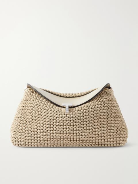 T-lock Woven Leather Clutch