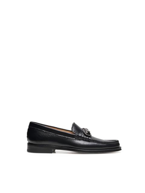 Melchora Stone Loafer in Black Leather
