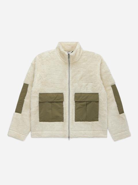 Fleece Jacket - Ecru Wool Blend Fleece