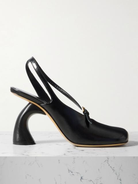 Leather slingback pumps Black