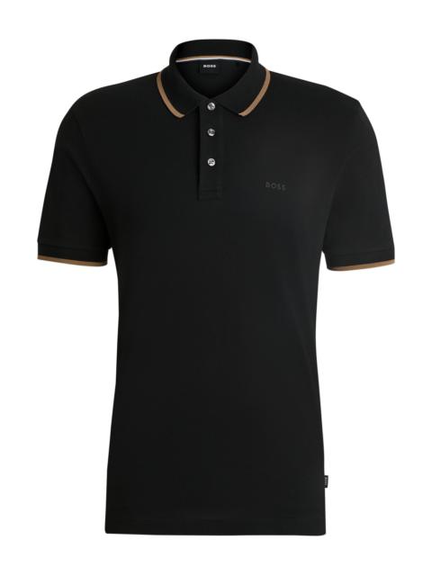 COTTON-PIQUÉ POLO SHIRT WITH LOGO DETAIL