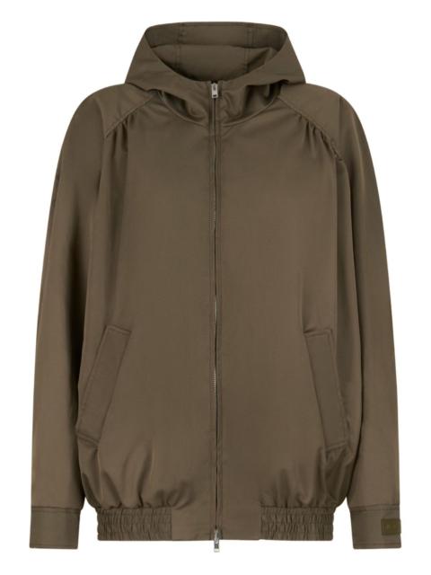 hooded zip-up jacket