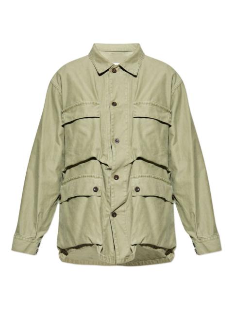 multiple-pockets buttoned jacket